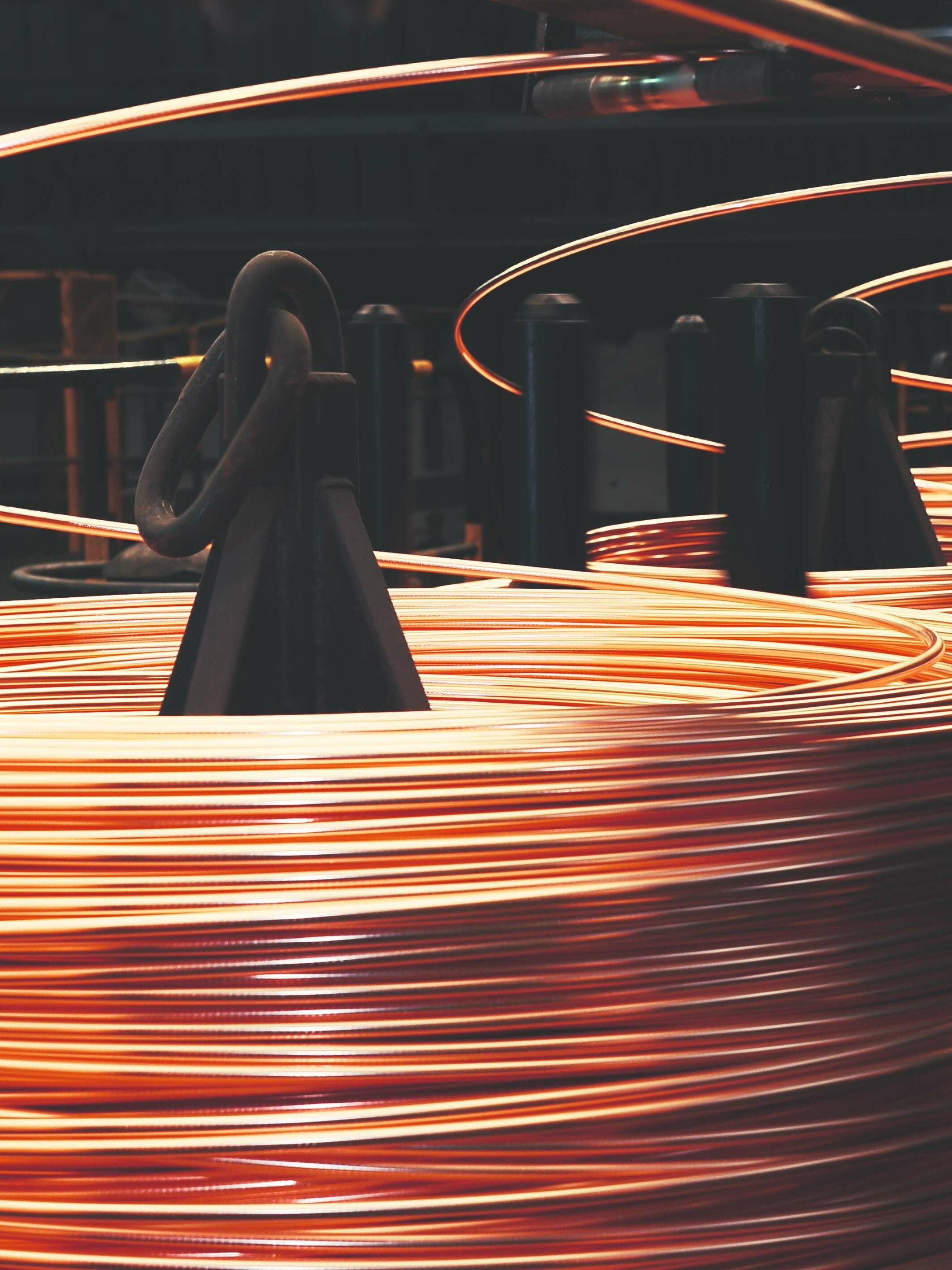 Tension du fil de cuivre enroulé