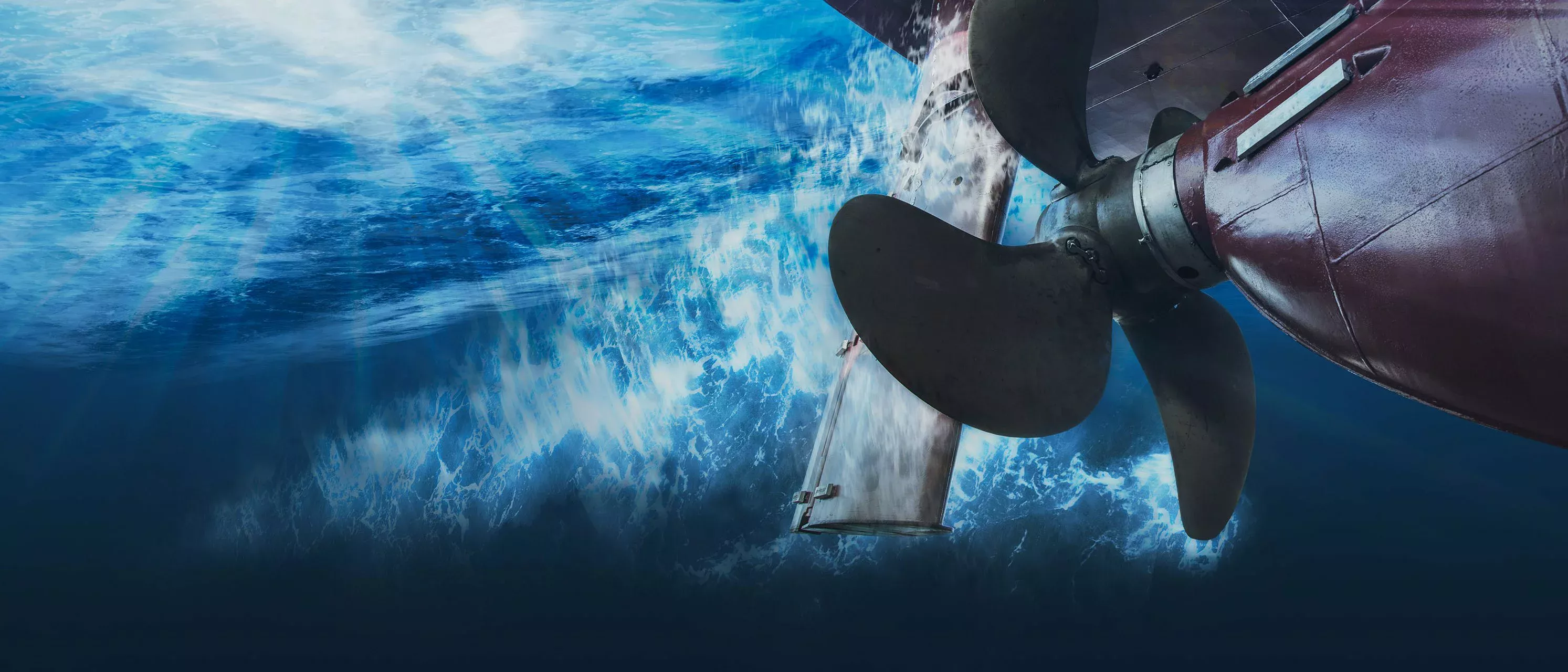 Pales de moteur d'un bateau